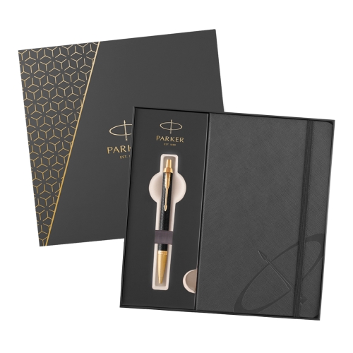 GP PARKER IM Premium Black GT + gray notebook (1)