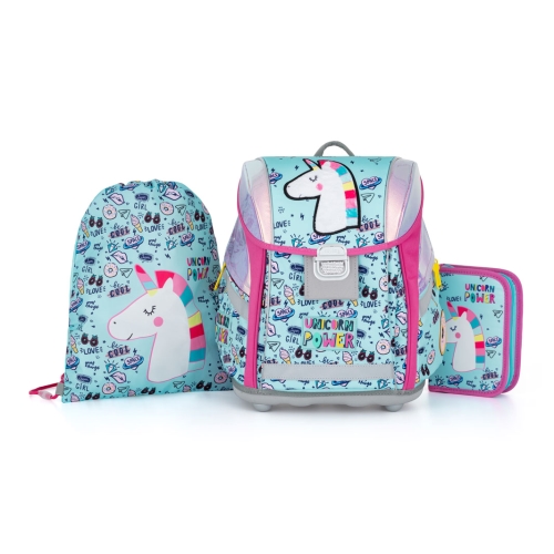 School bag (3-piece set) PREMIUM LIGHT - Unicorn iconic