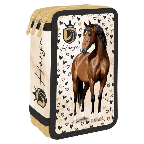 Pencil case empty - 3 bunk JUNIOR S9 Horse