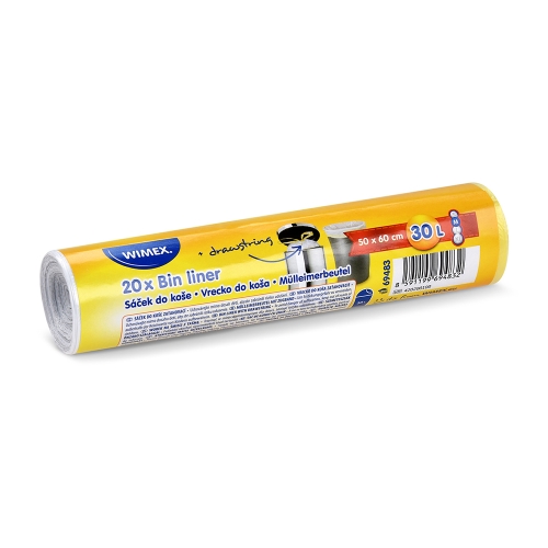 Waste bags 30 l (HDPE) retractable white 50 x 60 cm [20 pcs]
