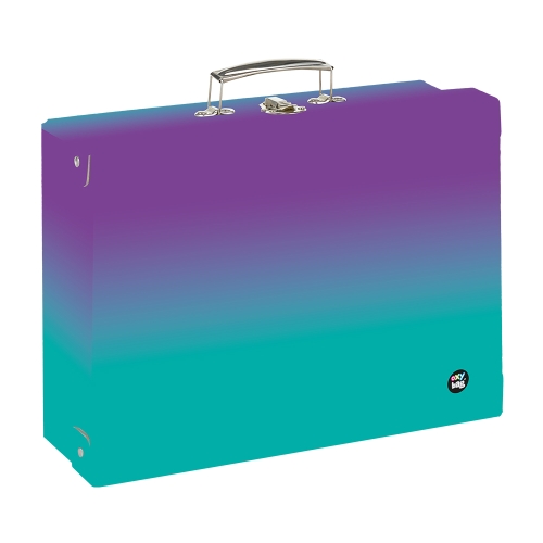 Briefcase laminated square A4 OXY Ombre Purple-blue