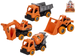 Auto stavebné 16cm na zotrvačník 4druhy 6ks v DBX