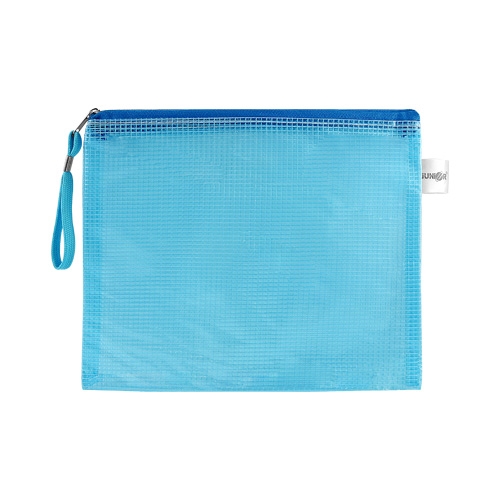 Sieťovaná obálka so zipsom PVC/A5, modrá
