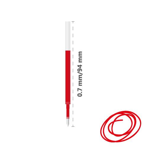 Náplň gélová MILAN Gel Touch 0,7 mm - červená