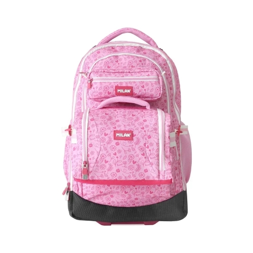 Cestovný kufor na kolieskach 60L (3-dielny set) MILAN séria Pink Flowers