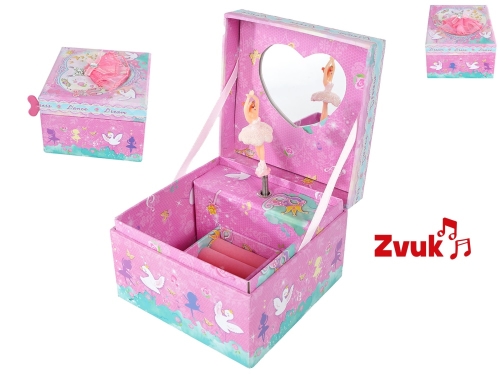 16,5cm jewelry box on a key to wind up w/dancing ballerina & music