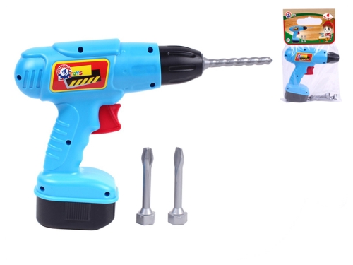 17cm plastic drill w/3pcs of drill bit in PVCbag w/header