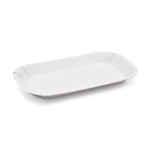 Square paper bowl white 23 x 15 x 2 cm [100 pcs]