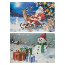 Christmas Tablecloth with 3D Effect, 42x28 cm, PP (assorted / price per piece) (2)