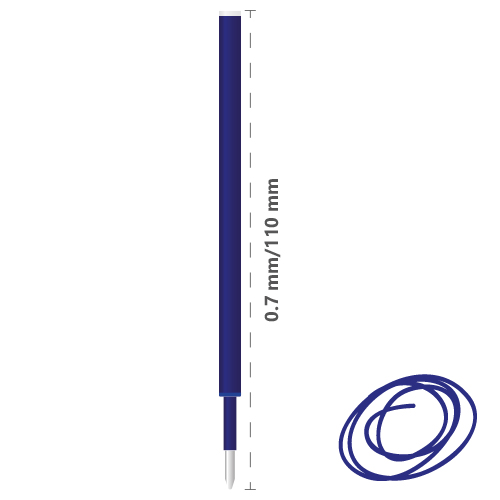Náplň gumovacia M&G iErase Frixion V 0,7 mm /3 ks - modrá