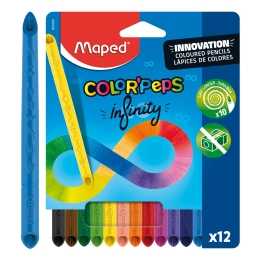 Pastelky bezdrevné MAPED - COLOR`PEPS INFINITY 12 farieb