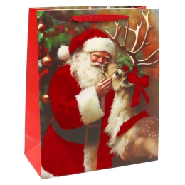 Gift bag with a Christmas scene, 32x26x10 cm, assorted/1 pc (1)