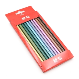 M&G hexagonal crayons - set of 12 metallic colours (1)