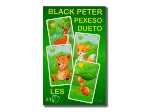 6,5x10,5x1,5cm Black Peter/memory game/Dueto forest 3in1 31pcs in PBX