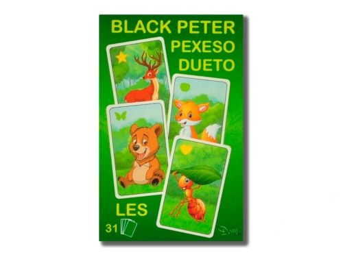 Čierny Peter/Pexeso/Dueto les 3v1 7x10,5x1,5cm  31ks v krabičke
