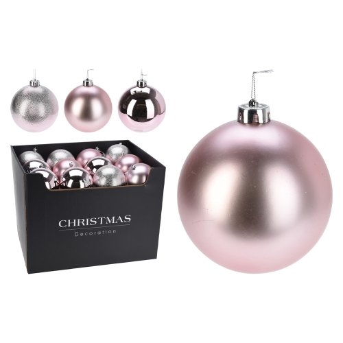 Christmas ball - PP 100 mm/pink, mix/1pc