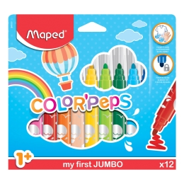 Markers MAPED "COLOR`PEPS MAXI", 12 pcs