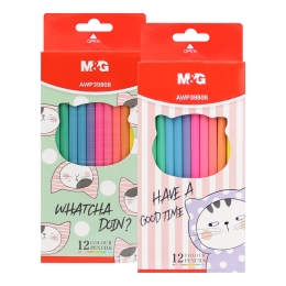 Hexagonal crayons M&G So Many Cats Pastel - set of 12 pcs (2)