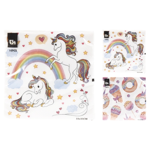 Napkins 33x33 cm (16 pcs in a pack) - 2 designs