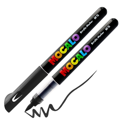 M&G MOCALO Acrylic Marker, brush tip - Black 901