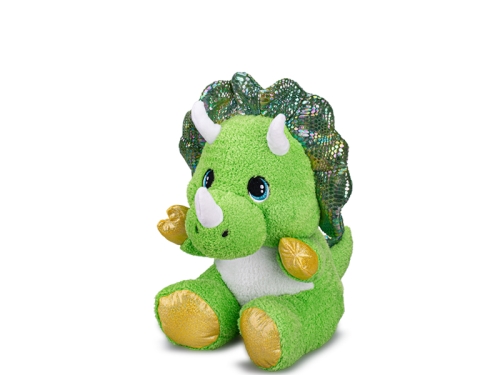 16,5cm green color plush sitting triceratops 0m+ each in polybag
