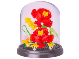 4asstd (rose,daffodil,rhododendron,hellebore) 224-229pcs of plastic flower block in PBX (1)