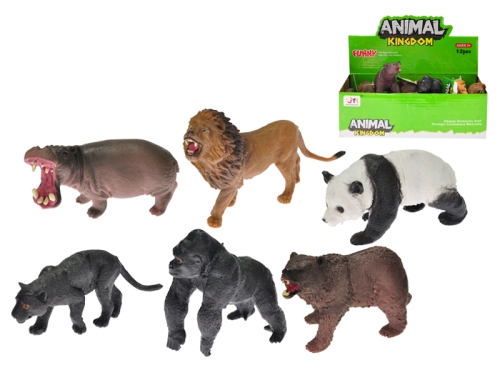 12asstd 8-10cm plastic safari animal 12pcs in DBX