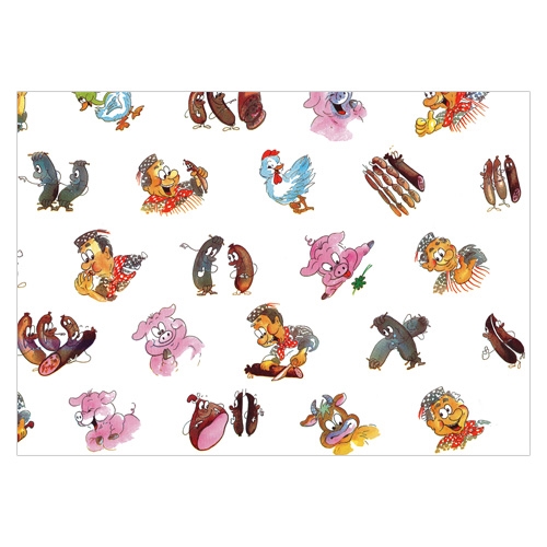 Greaseproof paper blank 35 x 50 cm / 12.5 kg with print
