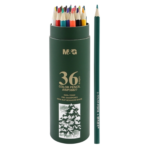 M&G hexagonal crayons in a case, set of 36 pcs