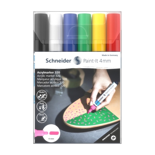 Schneider Paint-It 320 Acrylic Marker 4mm - set of 6 V1 (1)