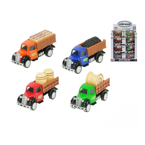 4asstd (orange,red,green,blue) 8,5cm 1:55 die cast pull back truck in WBX 24pcs in DBX