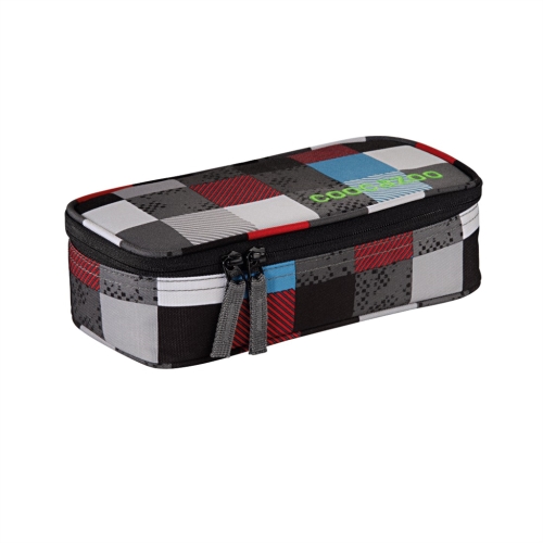 COOCAZOO PencilDenzel pencil case, Checkmate Blue Red - Gift