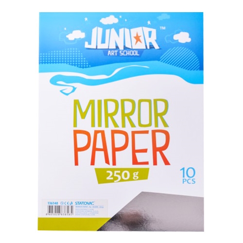 Decorative paper A4 Glossy silver 250 g, set of 10 pcs