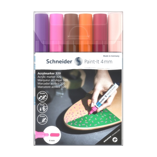 Popisovač Schneider Paint-It 320 Acrylic Marker 4mm - sada 6ks V3 (1)