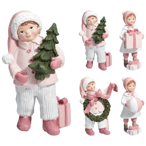 Christmas figurine of boy /girl 120 mm (mix of 4 designs /price for 1 pc)