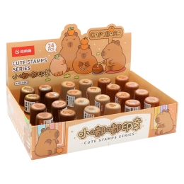 Detská pečiatka okrúhla - Capybara, mix /1 ks (3)