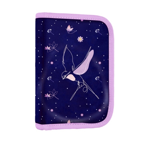 Pencil case 1-posch. 2 flaps, empty - Flowers