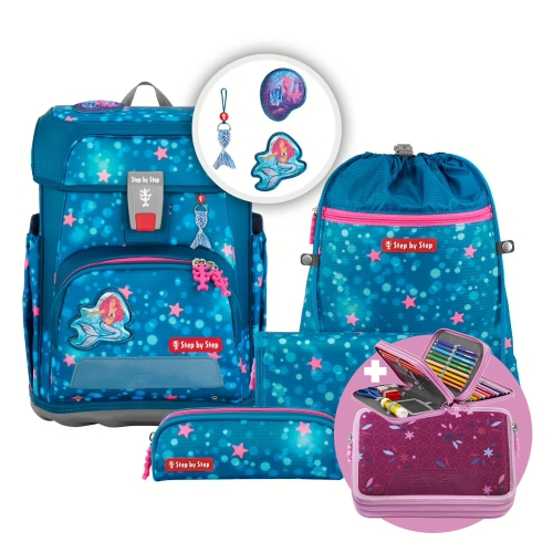 CLOUD school bag for first-graders - 5-piece set, Step by Step Mermaid Lola, certificate