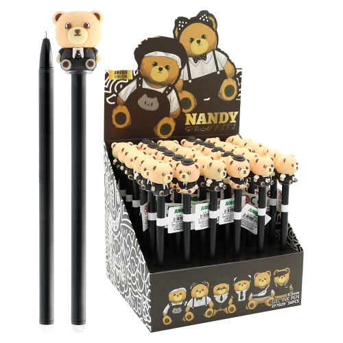 Gel/rubber pen JUNIOR Nandy Bear 0,5 mm, blue refill (mix of designs) (1)
