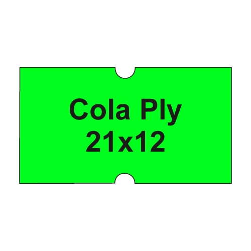 Etikety cen. COLA PLY 21x12 hranaté - 1250 etikiet/kotúčik, zelené