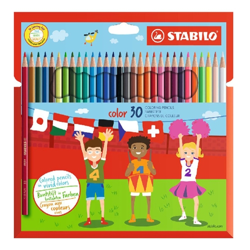 Farbičky šesť-hranné STABILO color, 26 rôznych farieb + 4 neónové farby
