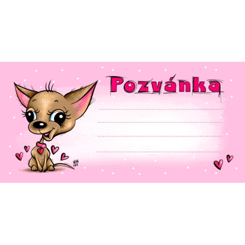 Children's party invitation - Dog, pack. 10 pcs