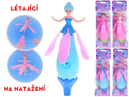 4asstd (blonde,brown,purple,blue hair) 18cm flying fairy w/pull string to make your fairy