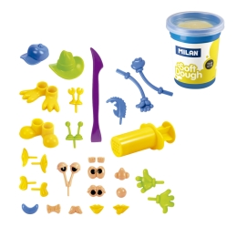 Plasticine MILAN Soft Dough set of 4 colors + tools "Funny faces" (3)