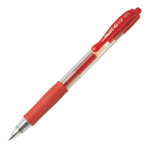 Pilot G-2 Fine Retractable Gel Pens 0,5 mm Red