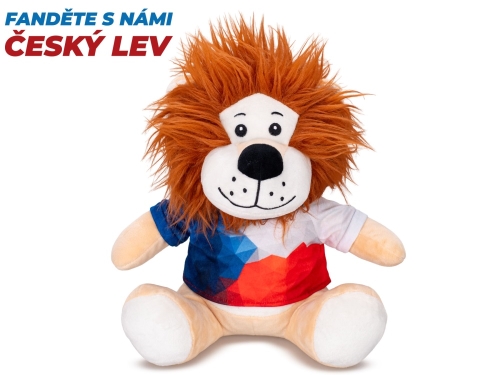 25cm plush sitting lion Czech design w/T-shirt 0m+ each in polybag