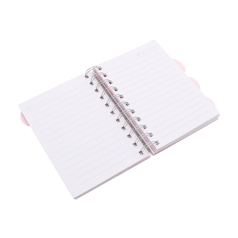 Poznámkový blok so špirálou, linajkový A6 /105 listov, PVC obálka (mix 4 farieb)