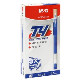 Pero gélové M&G T4 (0,5 mm) - veľkoobjemová modrá náplň (dĺžka zápisu cca 2000 m) (1)