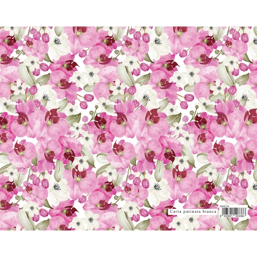 Gift wrapping paper GARDEN 70x100 cm - orchid