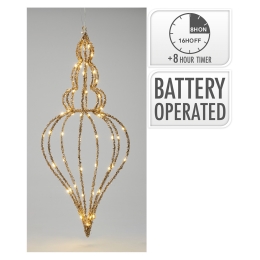Ornament s LED svetlom a časovačom na zavesenie